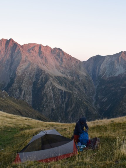 Col de Côté Belle, Alpes, Tente MT900 decathlon, Hexatrek