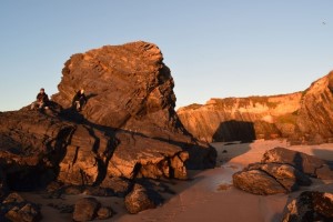 Coucher de soleil falaise portugal